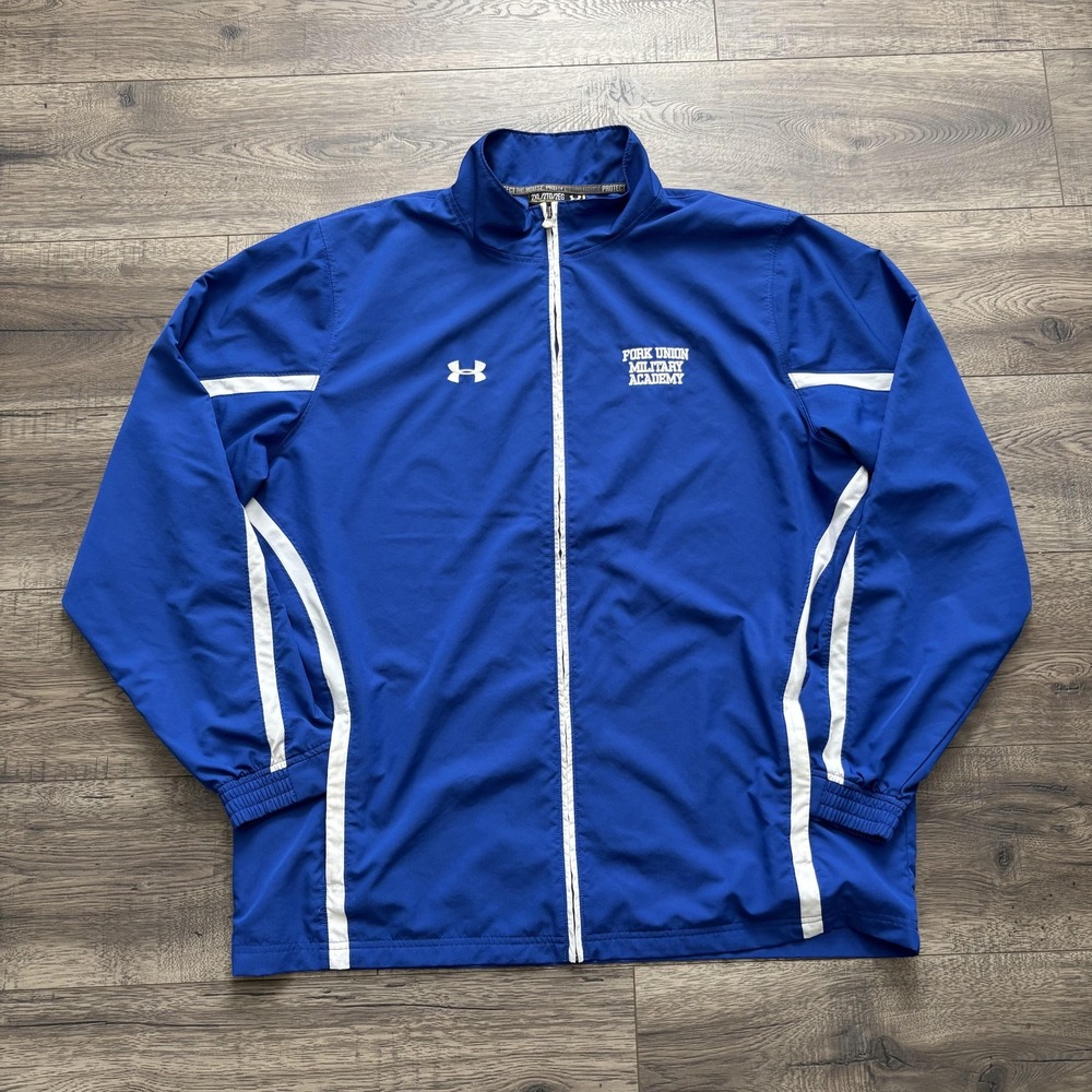 Under Armour Jacket Mens 2XL Blue Full Zip Fork Union Military Academy 1243089